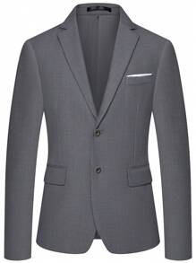 SuitGent 大码男士三件套西装，适合婚礼穿着，包括酒红色外套、西裤和马甲，修身剪裁，尽显奢华正式，是新郎秋季婚礼派对的理想之选。 - 深灰色 - 查看 3