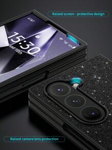 حافظة هاتف سوداء مقاومة للصدمات مع شحن لاسلكي، متوافقة مع Galaxy Z Flip 7؛ حافظة واقية من مادة PC صلبة مقاومة للصدمات، متوافقة مع Galaxy Z Flip 6 و Z Flip 5 و Z Flip 3؛ مادة جلدية محببة؛ إكسسوار حافظة هاتف عملي، متوافق مع Galaxy Z Fold 6؛ هاتف قابل للطي كلاسيكي رائع، متوافق مع Galaxy Z Fold 6؛ حافظة واقية فريدة لإطار Galaxy Z Fold 4/3. مقاومة للماء ومقاومة للصدمات ومقاومة للخدش. - الأسود - مشاهدة 5