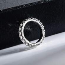 ANU JEWEL Nhẫn cưới tròn Moissanite 925 Sterling Silver 3.0mm hoàn hảo, thích hợp làm quà tặng - trắng - Xem 10
