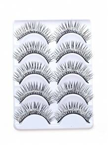 5 Pares/Caja de pestañas con brillo plateado y rhinestones, pestañas brillantes tipo hada, elegantes y relucientes para actuaciones en el escenario, Navidad, nieve, Día del niño y maquillaje de Halloween, pestañas gruesas para niños