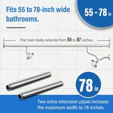 Tandem Shower Head For Couples, Dual Shower Head System For Two People, High Pressure And Adjustable Double Shower With Multimodal Shower Head Fits 2 Person Home Bathroom Decor Summer - Silver - View 2