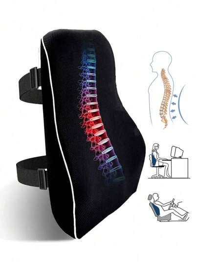 1 pieza Cojín cómodo de soporte lumbar para cuello, cojín para cuello de auto, soporte lumbar de respaldo de asiento, cojín universal para reposacabezas de auto todas las estaciones, cojín lumbar