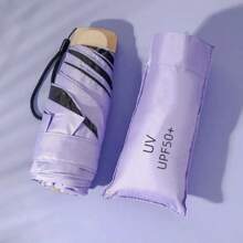 Mini ombrello tascabile da viaggio, ombrello pieghevole in vinile con protezione UV, parasole tascabile a capsula