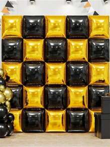 50 个 19 英寸双面方形背景墙气球(带绑带)生日、婚礼、周年纪念、节日派对装饰、主题派对背景墙装饰用品 - 50pcs方塊背景牆 - 查看 21