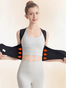 1 pieza Tirantes ajustables para mujer para deportes al aire libre, con soporte para la espalda y la cintura, correa doble transpirable para la cintura, tirantes para fitness y correr