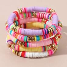 2400pcs Pink Series Clay Beads Necklace Set, 24 Multi-Color Flat Round Beads, Colorful Friendship Bracelets Beads With Beading Tools, For DIY Handmade Jewelry Making Bracelets, Necklaces, Anklets, Birthday Party Gift, Holiday Christmas Thanksgiving Gift - Multicolor Polymer Clay - View 6