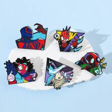 Disney 1/5 Pcs Creative Cartoon Brooch Set Personalized Fashionable Spider Man Enamel Pin Backpack Clothing Jewelry Metal Badge Accessories A Gifts For Friends
