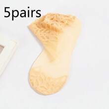 Socks For Women Spring And Autumn Thin Silk Stockings Sole Summer Breathable Mesh Mid Tube Short Socks Lace Lace Lace Socks - Multicolor - View 10