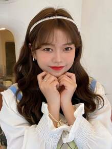 5/1 szt. damska biała ręcznie robiona opaska na głowę z pereł syntetycznych, minimalistyczna, modna, na co dzień, odpowiednia na imprezę, dla druhny, panny młodej, prezent dla kobiet, matki, ozdoba na głowę