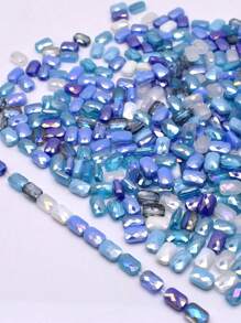 30pcs/Bag Pink Red Green Color Faceted Grid Rectangle Square Loose Beads Glass Beads Faceted Loose Spacer Beads For Jewelry Making DIY Jewelry Accessories Design