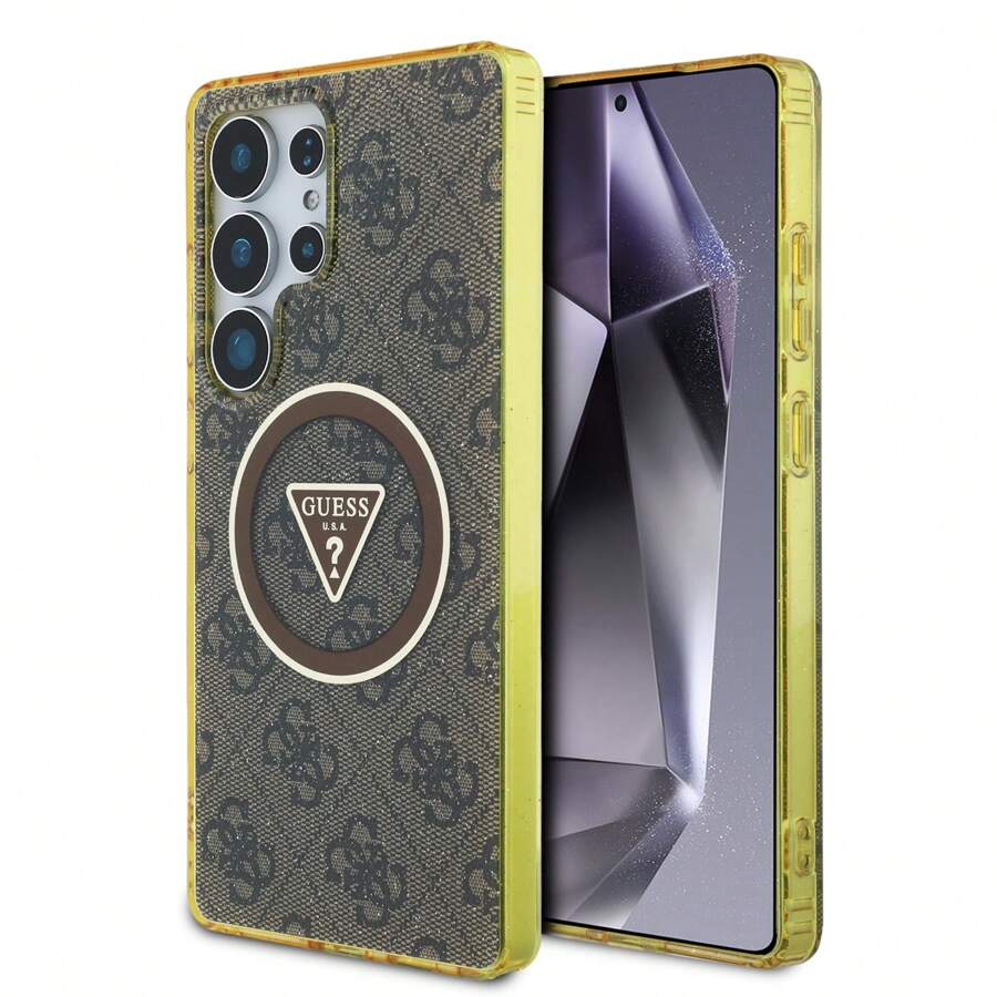 Original Guess 4g Logo Triangle S25 / S25 Ultra Case - Coffee - Black - View 1
