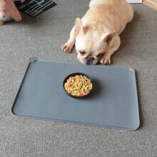 1pc Tapete de silicone para animais de estimação, tapete à prova de derramamento e fácil de limpar, tapete antiderrapante para alimentação de alimentos para animais de estimação, jogo americano de silicone macio antiderrapante portátil dobrável