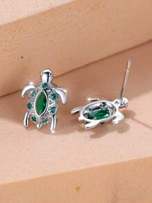 Vanel 2pcs/Set Classic Beach Style Sea Turtle Design Earrings, Fashion Earrings For Women, Suitable For Women Beach Party Decoration And Wear - Earrings - View 5