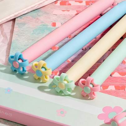 2pcs/4pcs/8pcs Set Cute Flower Blooming Neutral Pens (4pcs Set)
