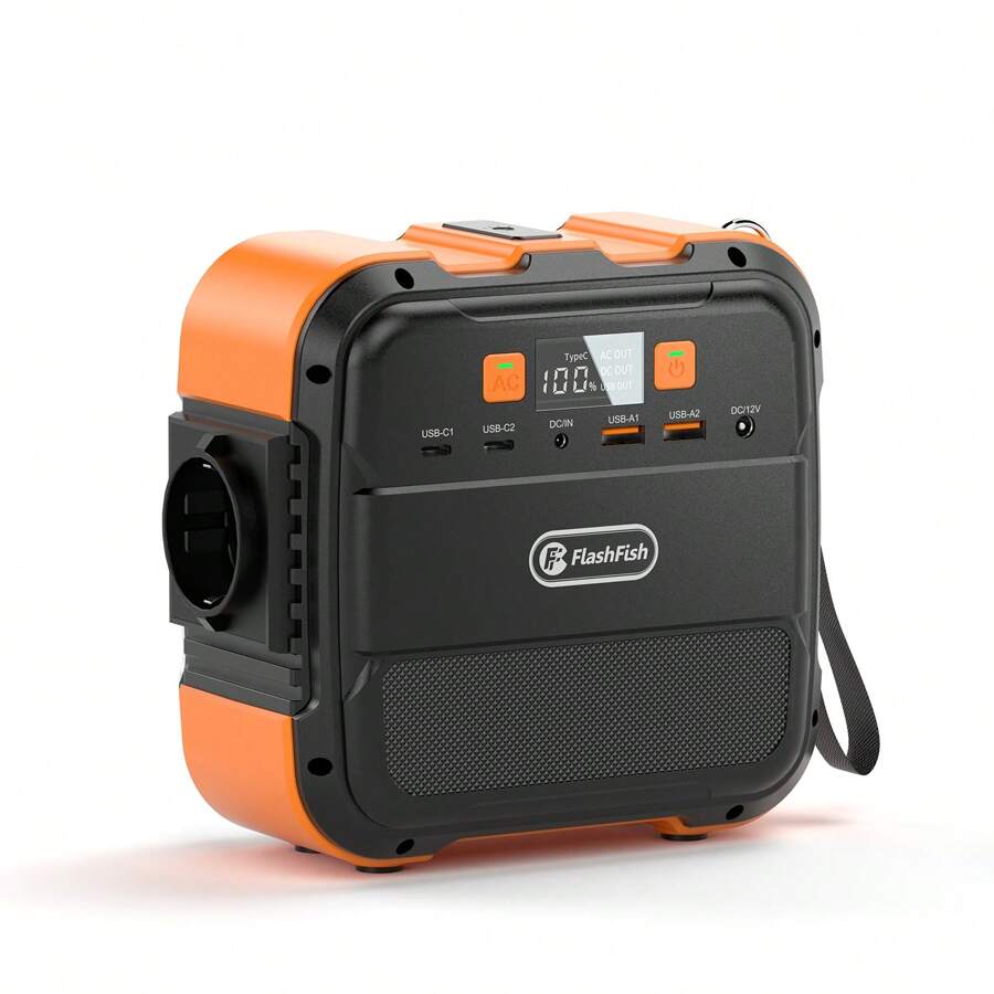 Portable Power Station 98Wh, FF Flashfish Solar Generator 120W Backup Power Battery Pack With AC/Type-C/USB/Flashlight, 230V Power Bank For Charging Laptop Phone Tablet In Camping Home Blackout - 查看 1