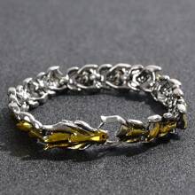 Set de 2 piezas de joyería deslumbrante, pulsera de acero inoxidable con diseño de dragón en oro y plata, joyería elegante y exquisita de moda para damas y caballeros