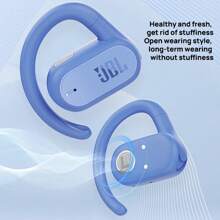 JBL Bluetooth Headset Soundgear Sense Open Wireless Bluetooth HD Call 24 Hours Hybrid Battery Life Bone Conduction Upgrade Air Conduction Sports Running Ear-Hook Blue