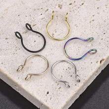 2Pcs Men's Fake Septum Nose Hoop Ring Stainless Steel Faux Lip Ear Nose Septum Ring Non Piercing Clip On Nose Hoop Ring Body Piercing Jewelry Gift