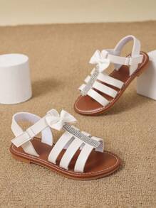 Girls Fashionable Cute Sequin Flat Sandals, Comfortable Lightweight Open Toe Sandals Suitable For School, Party, Outdoor, Beach, Camping In Summer, Campus Style