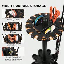 Soporte para varillas de pesca KastKing V16 con base giratoria - Soporte para varillas de pesca que sostiene hasta 16 varillas o combos de pesca, de construcción ligera y duradera en ABS, soporte para varillas de pesca ahorra espacio para el garaje - Estándar 1 - Ver 4