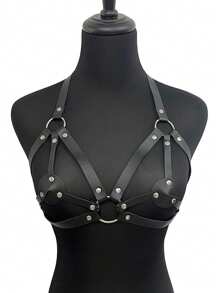 1pc Women Fashionable Leather Chest Decoration Strap Adjustable Sexy Playful Restraint Strap Cute Body Tie Line Dating Party Clothing Accessories