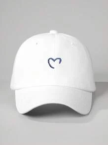 1pc Unisex Heart Embroidered Casual Baseball Cap For Daily Life