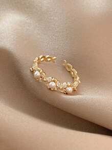 1PC Small Fresh Double Ring Women's Simple Personality Flower Ring Women's Open Ring Jewelry Elegant Halloween