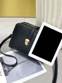 Faux Leather Shoulder Bag, Women's Fashionable Zipper Wallet Casual Shoulder Bag With Removable Shoulder Strap