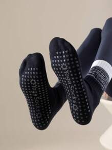 2/5 Paar Damen Kniestrümpfe für Yoga & Sport, rutschfest, feuchtigkeitsableitend, atmungsaktiv für Innenworkouts, Herbst