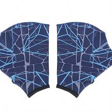 زعانف من النيوبرين المطبوع - معدات السباحة الصيفية للرجال والنساء - زعانف بشكل قدم البط للدفع بالماء - زعانف تدريب - قفازات سباحة - سباحة مائية - قفازات شبكية للتدريب المائي - معدات سباحة زعانف اليد - قفازات لملابس تدريب السباحة المائية - معدات الغوص للأيدي - الأسود - مشاهدة 3