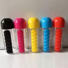 7 槽多功能二合一创意水瓶和每周药丸盒，便携，适合户外使用 - 二合一藥盒水杯 - 查看 3
