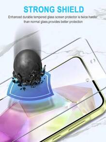 3 件高清透明钢化玻璃屏幕保护膜，适用于三星 Galaxy/MI/Redmi，适用于 9H 硬度，无气泡，易于安装，耐用牢固，触感顺滑，防水防震防摔防摔防刮防指纹全覆盖 - 3件 - 查看 6