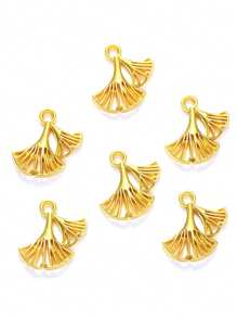 30 件 6 色银杏空心饰品合金耳环手链项链吊坠 DIY 手工礼物珠宝配件制作 16mm*16mm Q392 - 銀杏葉 - 查看 11