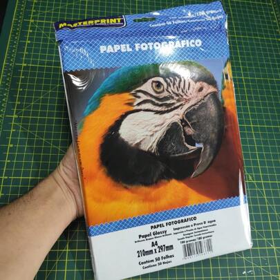 Papel Fotográfico A4 Glossy 180g 50 Folhas Masterprint - Branco 50 Folhas