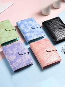 1 Pc A6 PU Leather Notebook Binder Refillable Binder Cover Loose Leaf Personal Planner With Magnetic Buckle Closure Crocodile Macaron Money Budget Planner Binder Zipper Envelopes Cash Envelopes For Budgeting Money Card Holder Notebook Wallet Organizer For Budget Binder, DIY Binder Notebook Cover Diary Agenda Money Budget Planner Paper Cover School Stationery - Multicolor - View 1