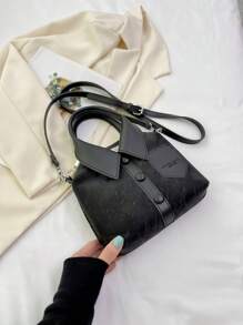 DareSee Bolsa de 1 peça, bolsa moldada, tecido PU com alça longa, bolsa de ombro, estilo garota atraente, bolsa para roupas, bolsa de mão feminina estilosa e exclusiva com design de camisa simples, bolsa transversal quadrada pequena MusicFest Y2KFest de volta às aulas