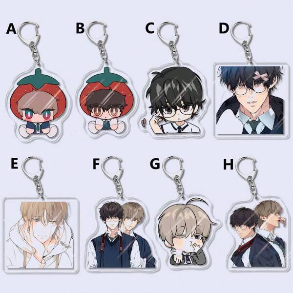 Cartoon Bai Xian Yun Yan Acryl Sleutelhanger Vrouwen Schattige Anime Karakter Sleutelhanger Man BL Koppel Sleutelhanger Hanger Sieraden