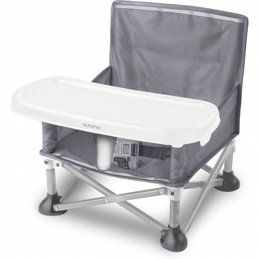 Summer Infant Pop 'N Sit - Silla elevador portátil - Asiento elevador para uso interior y exterior - Plegado rápido fácil y compacto, color gris - 1 - Ver 1