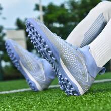 Quanquan Football Shoes For Men & Women, TF Soccer Cleats With Studs For Students & Adults, Suitable For Synthetic Turf, Natural Grass, AG Long Studs, Non-Slip, Leather Professional High-Top Football Shoes For Youth World Cup, Factory Direct Supply