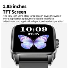 Reloj inteligente (responder llamadas/marcar) para hombres y mujeres, pulsera inteligente con pantalla HD de 1,85 pulgadas, podómetro de seguimiento de actividad física, recordatorio de mensajes, despertador, recordatorio de período para mujeres, búsqueda de teléfono, compatible con teléfonos Android e IOS