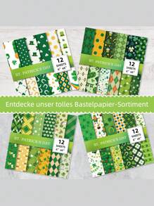 12pcs/Pack New Simple Pattern Paper, Popular Decoration DIY Paper, Multipurpose Student Stationery Bag, Gift Wrapping Paper For Friends And Family - Multicolor - View 5