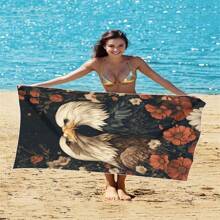 1 Piece Extra Large Beach Towel - Quick Drying, Soft, Lightweight, Sand-Free, Microfiber Material, Cute Bird Design, Ideal Gift For Women And Adults, Suitable For Pool, Travel And Swimming Summer, Holiday