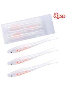 GOTURE Goture 3pcs Large Cuttail Fish, Forktail Fish Soft Lure, High Elastic TPR Material, Flexible, Durable, Realistic Swimming Action, For Saltwater Fishing