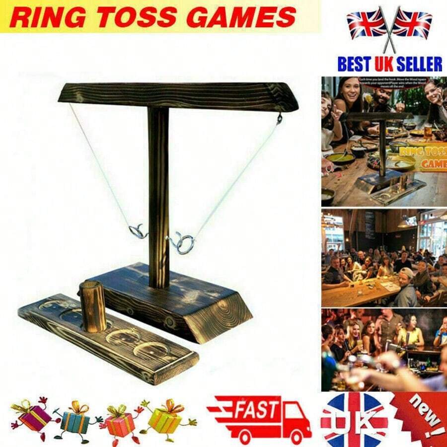 NetHong Hook And Ring Toss Battle Game Handmade Wooden Drinking Toy For 2 People Play - 木 - 查看 1