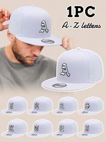 1 chiếc Mũ bóng chày Hiphop 26 chữ cái cá nhân hóa dành cho cả nam và nữ, Mũ chống nắng đa năng, Thích hợp cho phong cách đường phố ngoài trời hàng ngày vào mùa xuân/hè, Quà tặng tuyệt vời - trắng - Xem 1