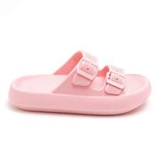 Slide Sandals With Double Buckle Straps And Chunky Sole For Casual Wear - Pink - View 4