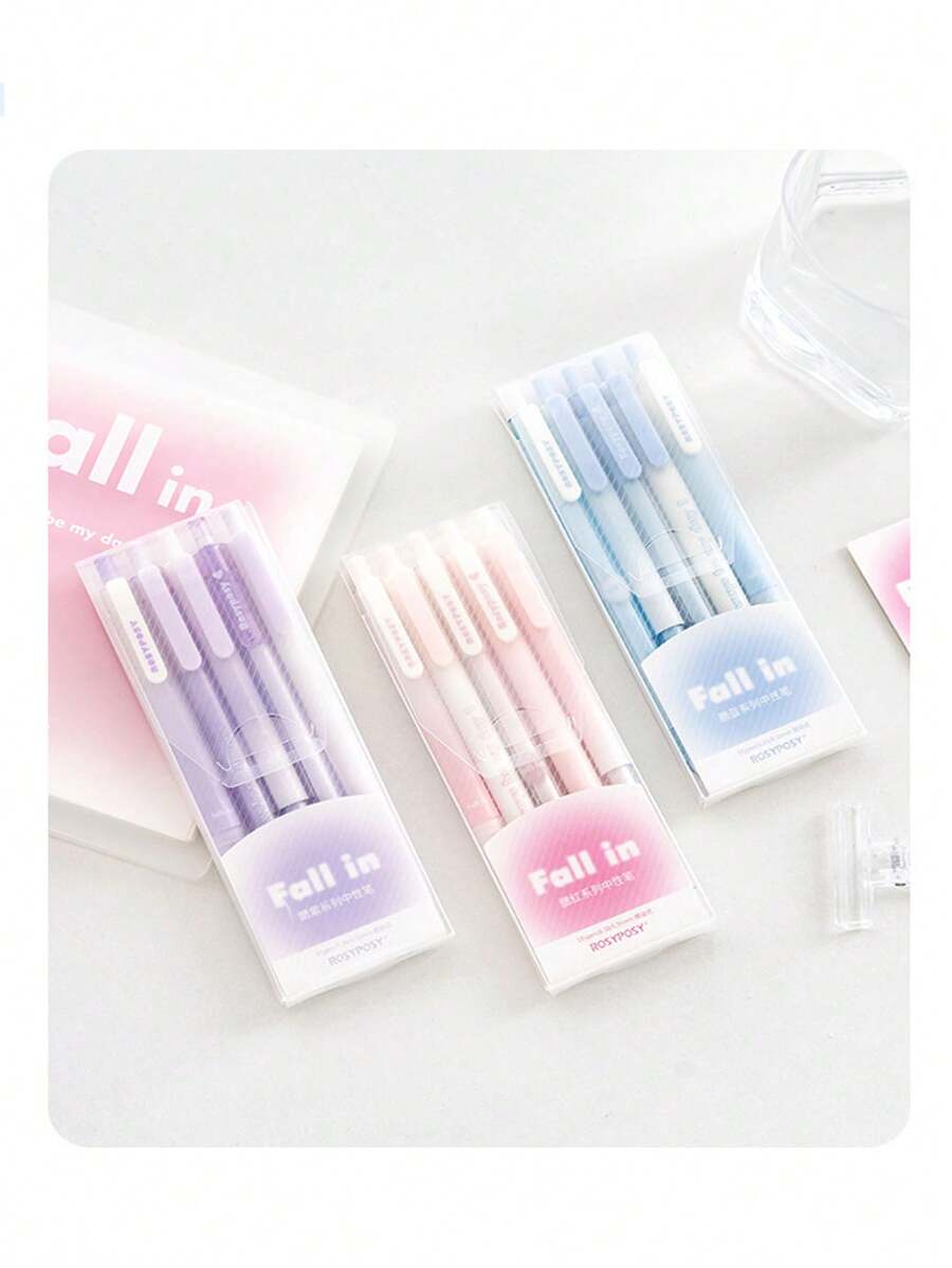 Bộ 5 bút má hồng dạng gel và bút lông mềm RosyPosy Soft - Gradient, kèm ngòi bút đa năng 0,5mm, phong cách tươi mới và dễ thương dành cho học sinh - Nhiều màu - Xem 1