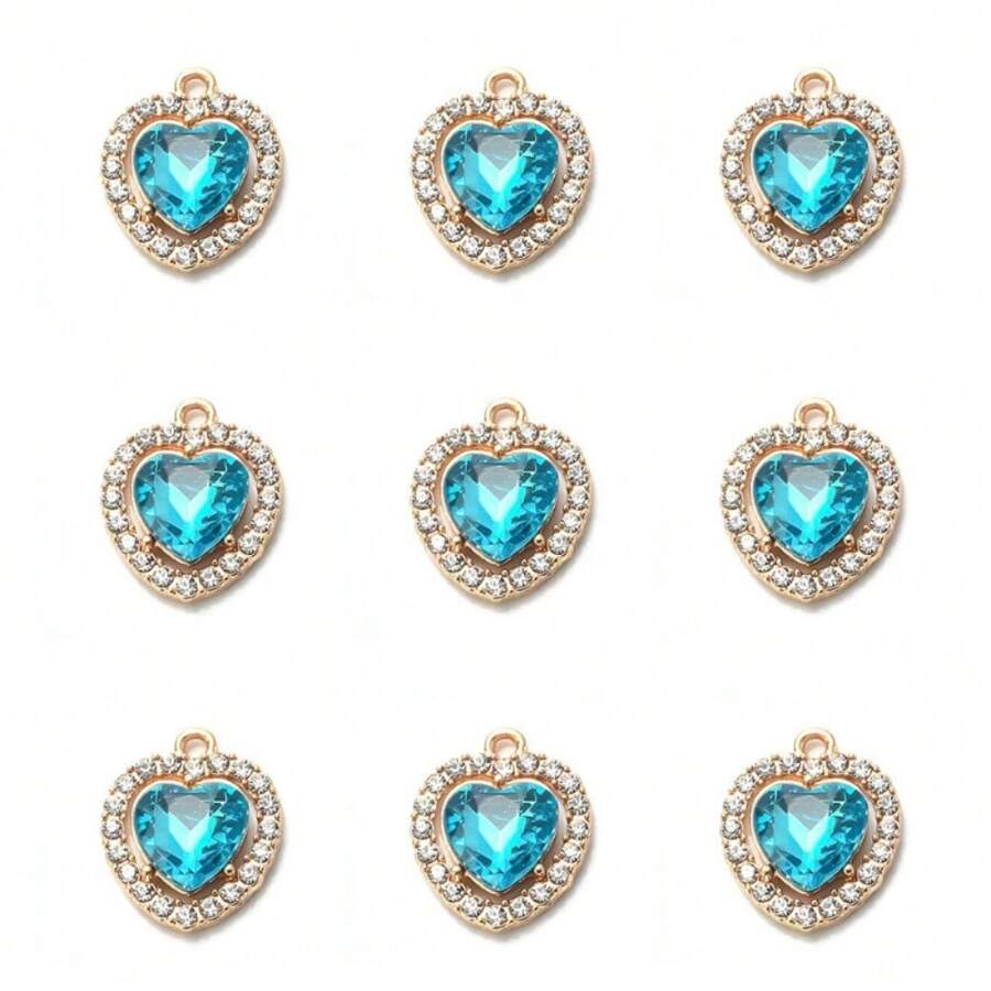 Alloy Diamond With Coloured Transparent Necklace Bracelet Accessory Love Pendant