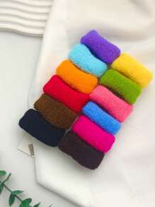 12 pezzi Elastici per capelli stile vintage colorati in nylon elastico ampio, elastici per capelli morbidi in asciugamano per donne e ragazze, accessori per capelli, fasce per polso, fermacode, elastici per capelli, fasce in gomma per capelli