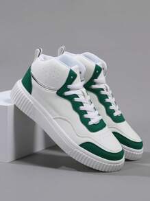 Zapatos planos para hombre, zapatillas casuales, con cordones, suela suave, cómodo calzado tipo skate para hombres, calzado de bota alta ligero para uso diario